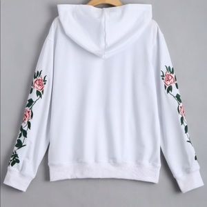 White hoodie with roses
